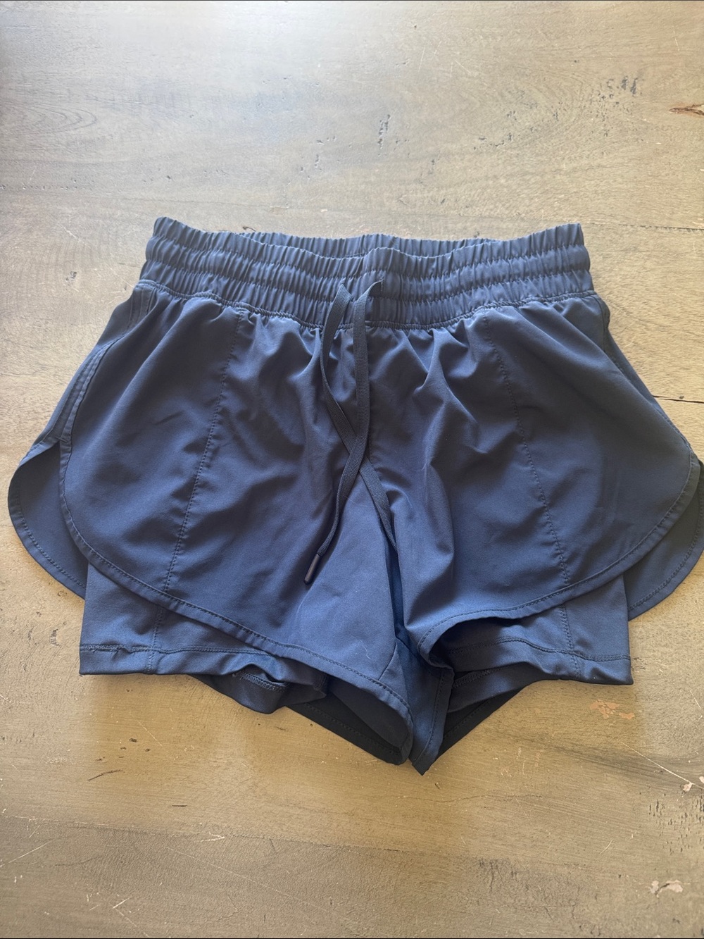90 Degree By Reflex Navy Layered Athletic Shorts